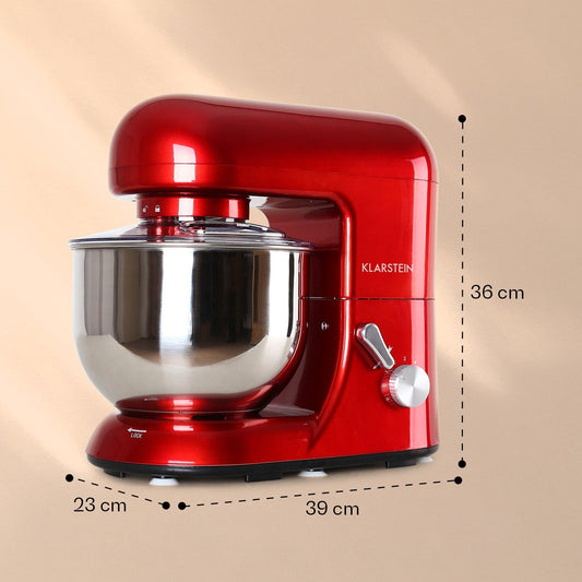 Klarstein Bella Red Kitchen Stand Mixer 1800W 5.5qt Bowl