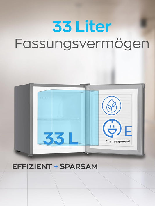 Heinrich's 33L Compact Mini Freezer Quiet Countertop Deep Freeze Box