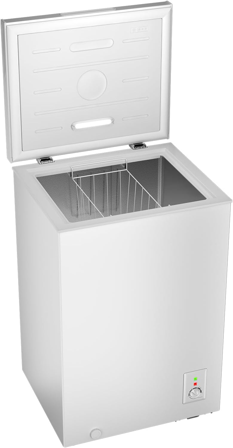 CHiQ 99L Compact Chest Freezer with Adjustable Thermostat Control White