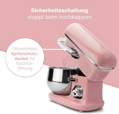 Clatronic Rock'n'Retro KM 3711 Stand Mixer 5L 1100W Pink