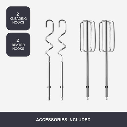 Black+Decker 500W Stainless Steel Hand Mixer with 5 Speeds