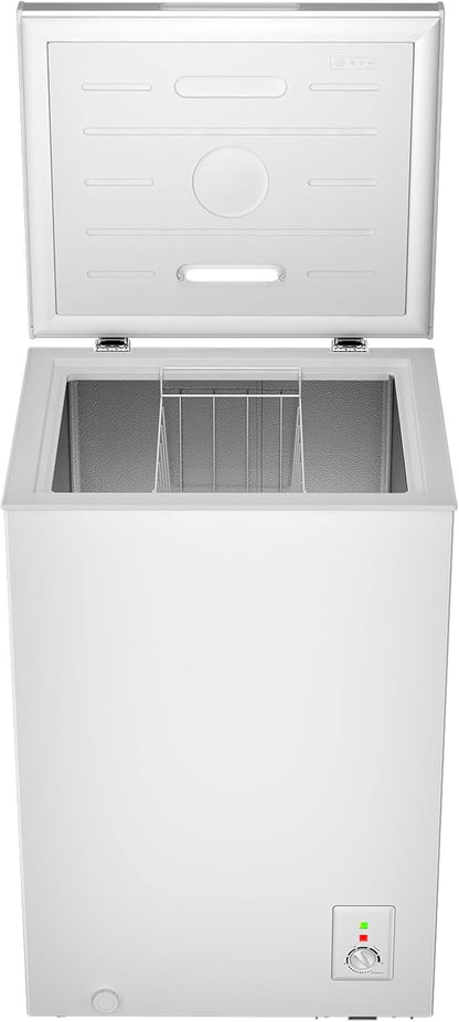 CHiQ 99L Compact Chest Freezer with Adjustable Thermostat Control White