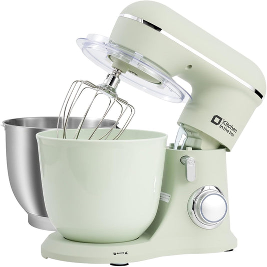 Kitchen in the box 1300W Dual Bowl Stand Mixer Green
