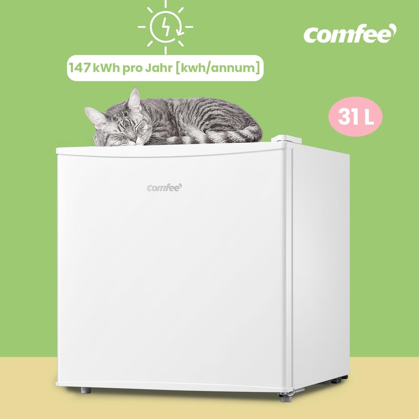 Comfee 31L Freestanding Compact Mini Freezer with Reversible Door