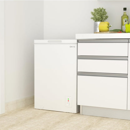 CHiQ 99L Compact Chest Freezer with Adjustable Thermostat Control White