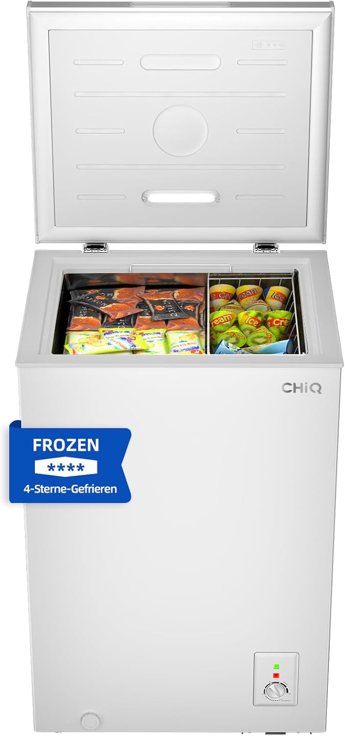 CHiQ 99L Compact Chest Freezer with Adjustable Thermostat Control White