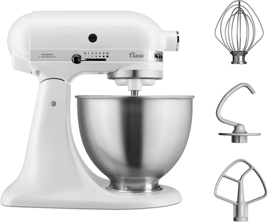 KitchenAid Classic 4.5 Quart 10-Speed Tilt-Head Stand Mixer White