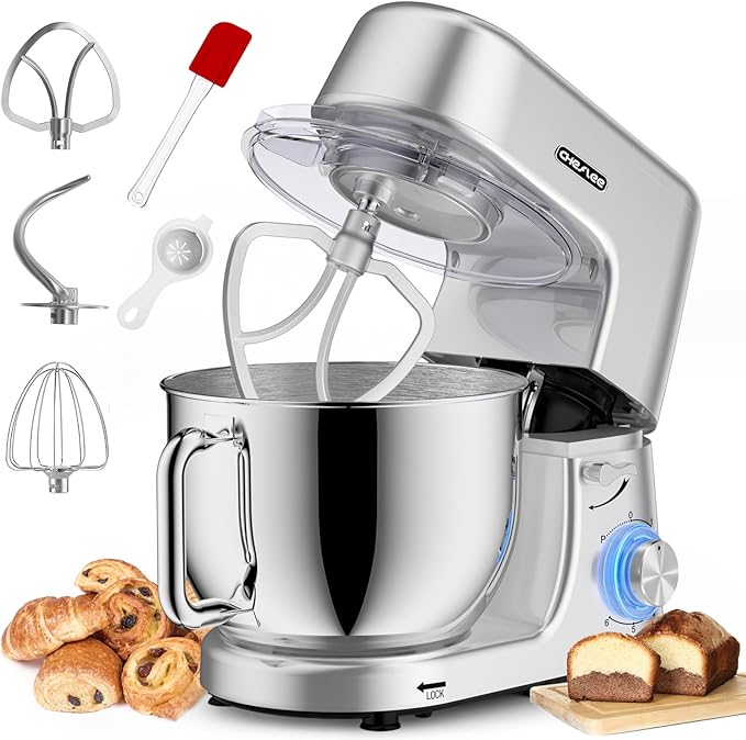 Homlee 1800W Professional Stand Mixer with 7.6 Quart Stainless Bowl