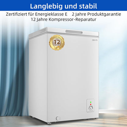 CHiQ 99L Compact Chest Freezer with Adjustable Thermostat Control White