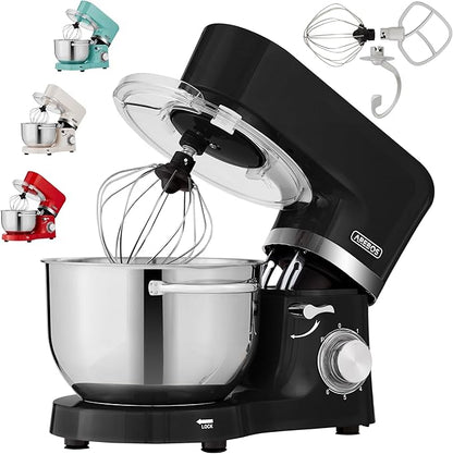 Arebos 1500W Tilt-Head Stand Mixer with Dual Stainless Steel Bowls
