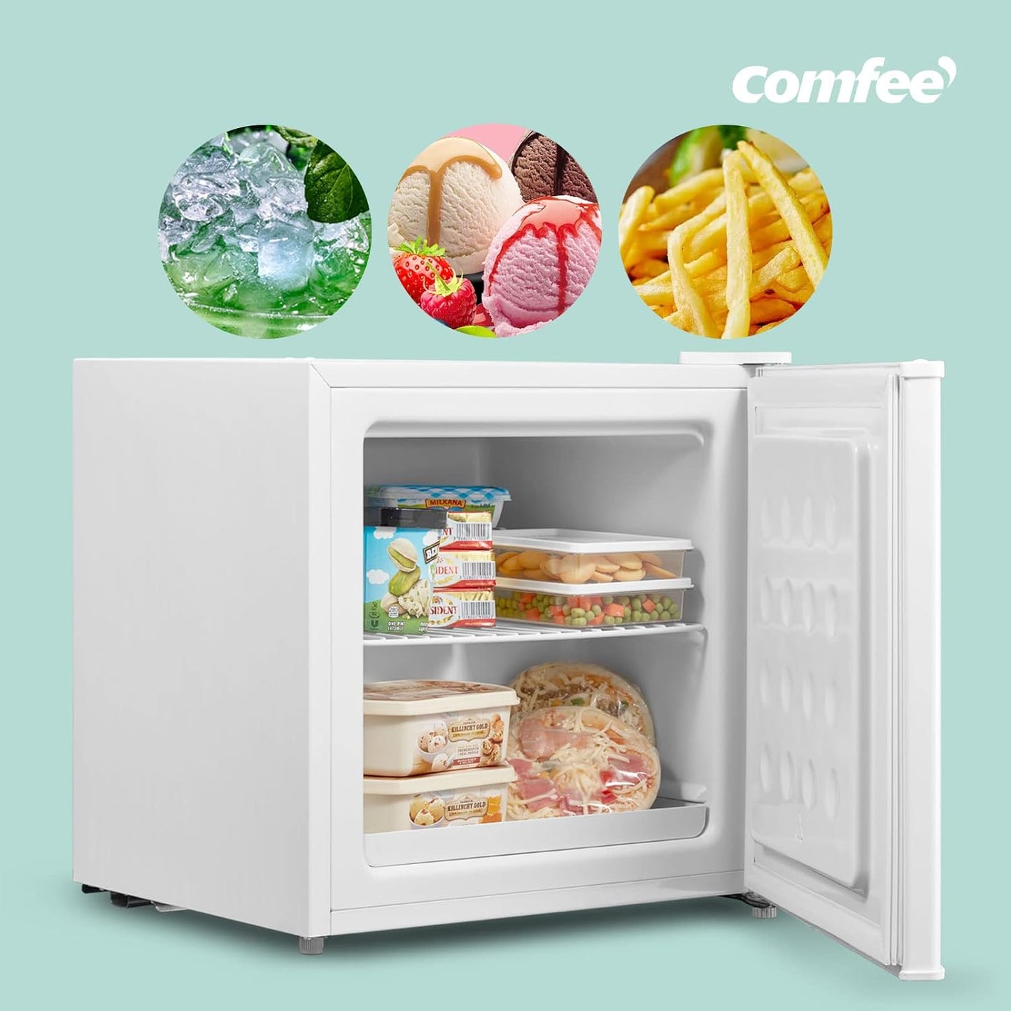 Comfee 31L Freestanding Compact Mini Freezer with Reversible Door