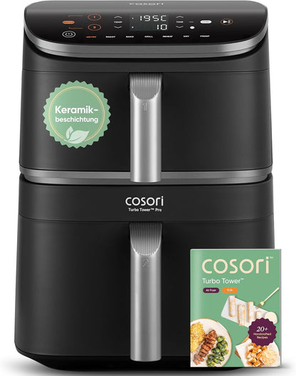 COSORI Turbo Tower Pro 10.8L Dual Chamber Ceramic Air Fryer