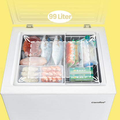 Comfee 99L Compact White Chest Freezer with Dual Cooling Mode