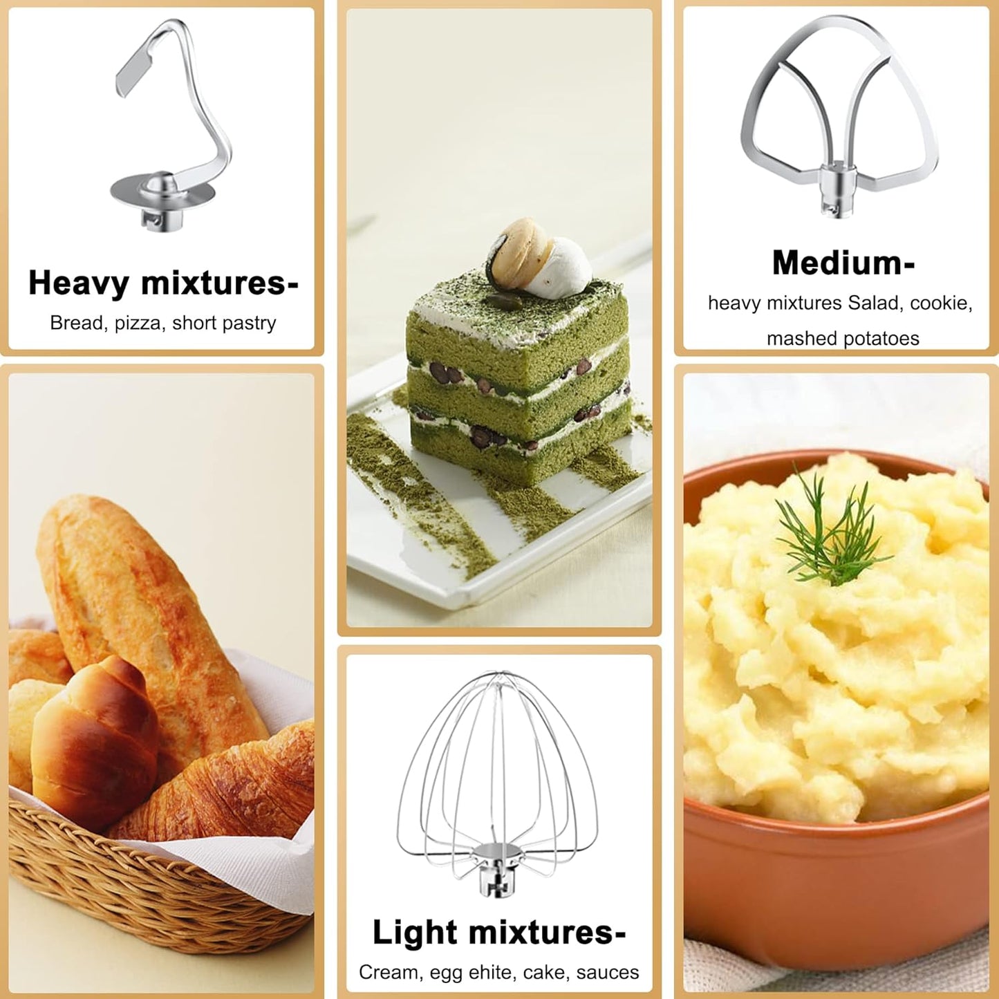 DOBBOR 1500W Stand Mixer 10 Quart Planetary Food Processor Silver