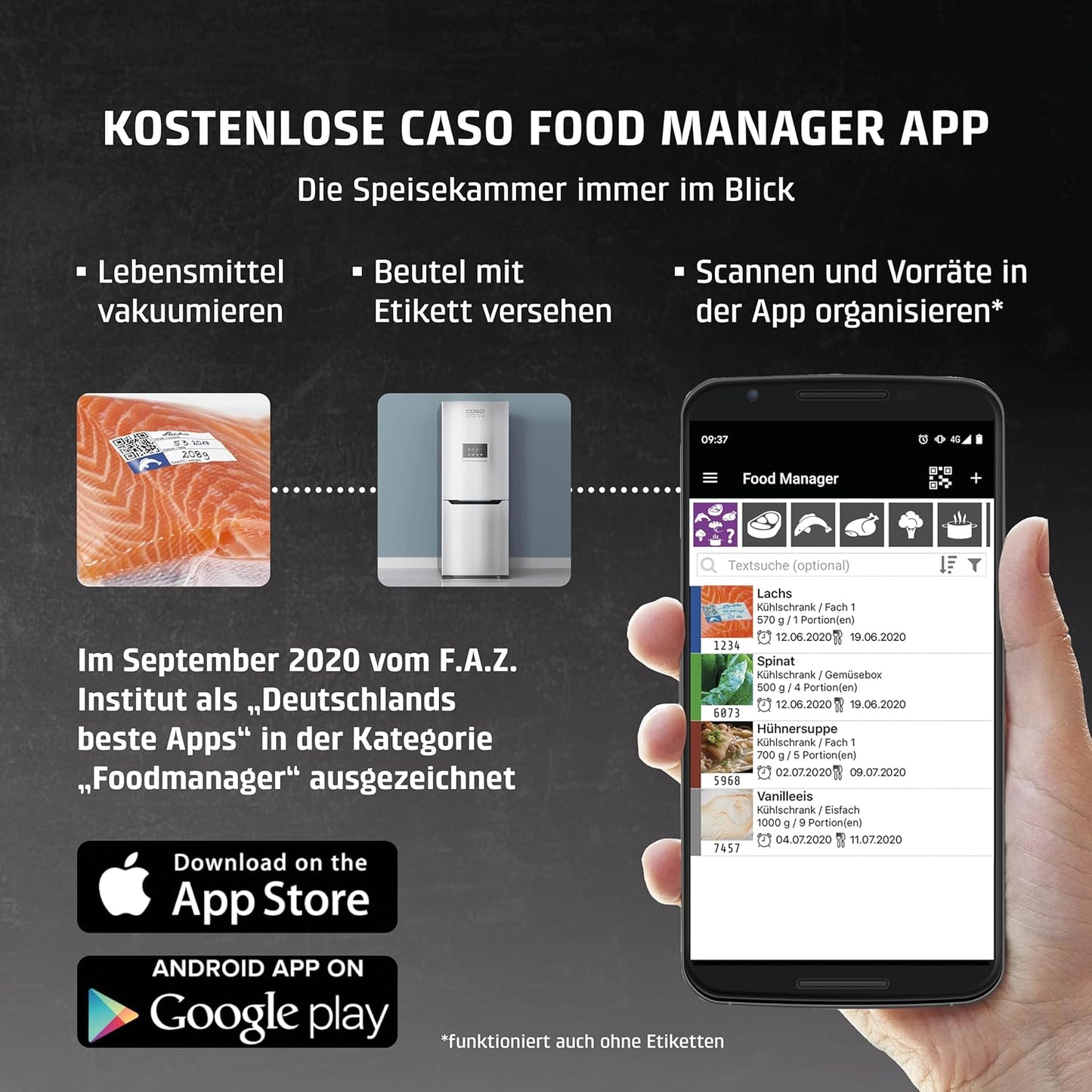 CASO VC10 Fully Automatic Food Vacuum Sealer Machine