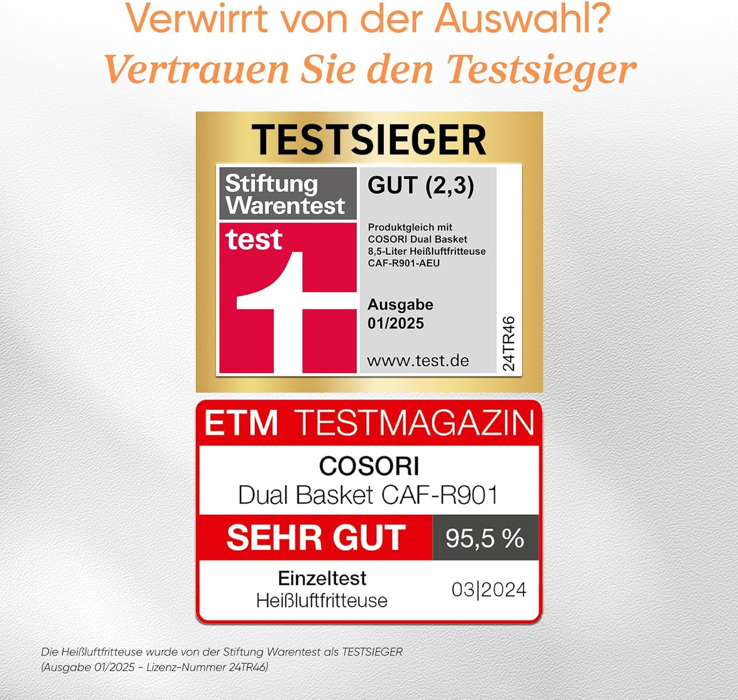 COSORI 8.5L Dual Zone Air Fryer with Twin Viewing Windows