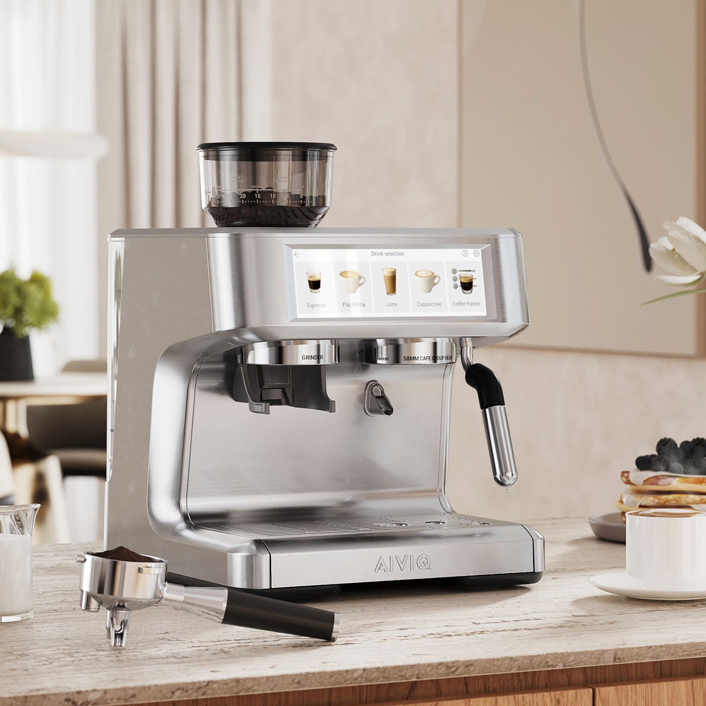 AIVIQ Aspire Expert Espresso Machine with Integrated Grinder and Touchscreen