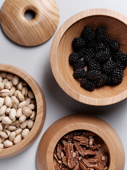 BREKA Deluxe Set Servierschalen lackiertes Kirschbaumholz