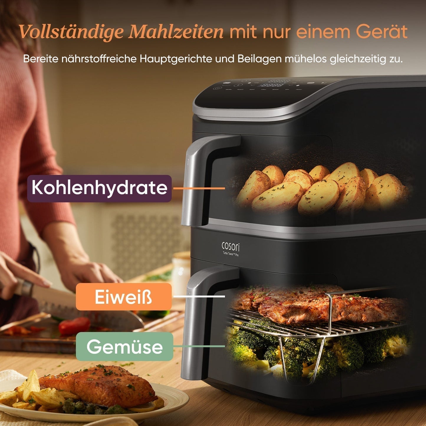 Cosori Turbo Tower 10.8L Smart Air Fryer with Ceramic Coating