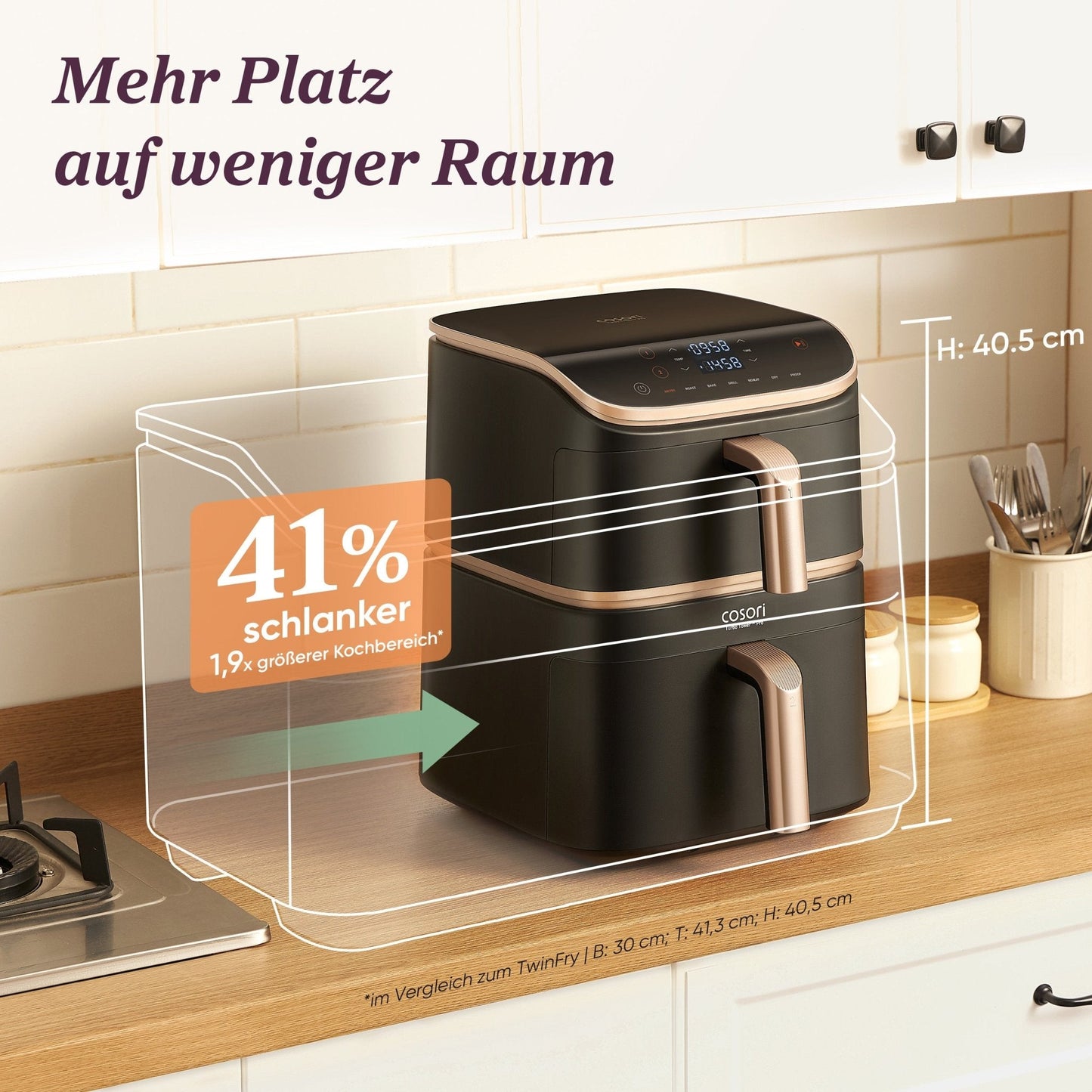 Cosori Turbo Tower 10.8L Smart Air Fryer with Ceramic Coating